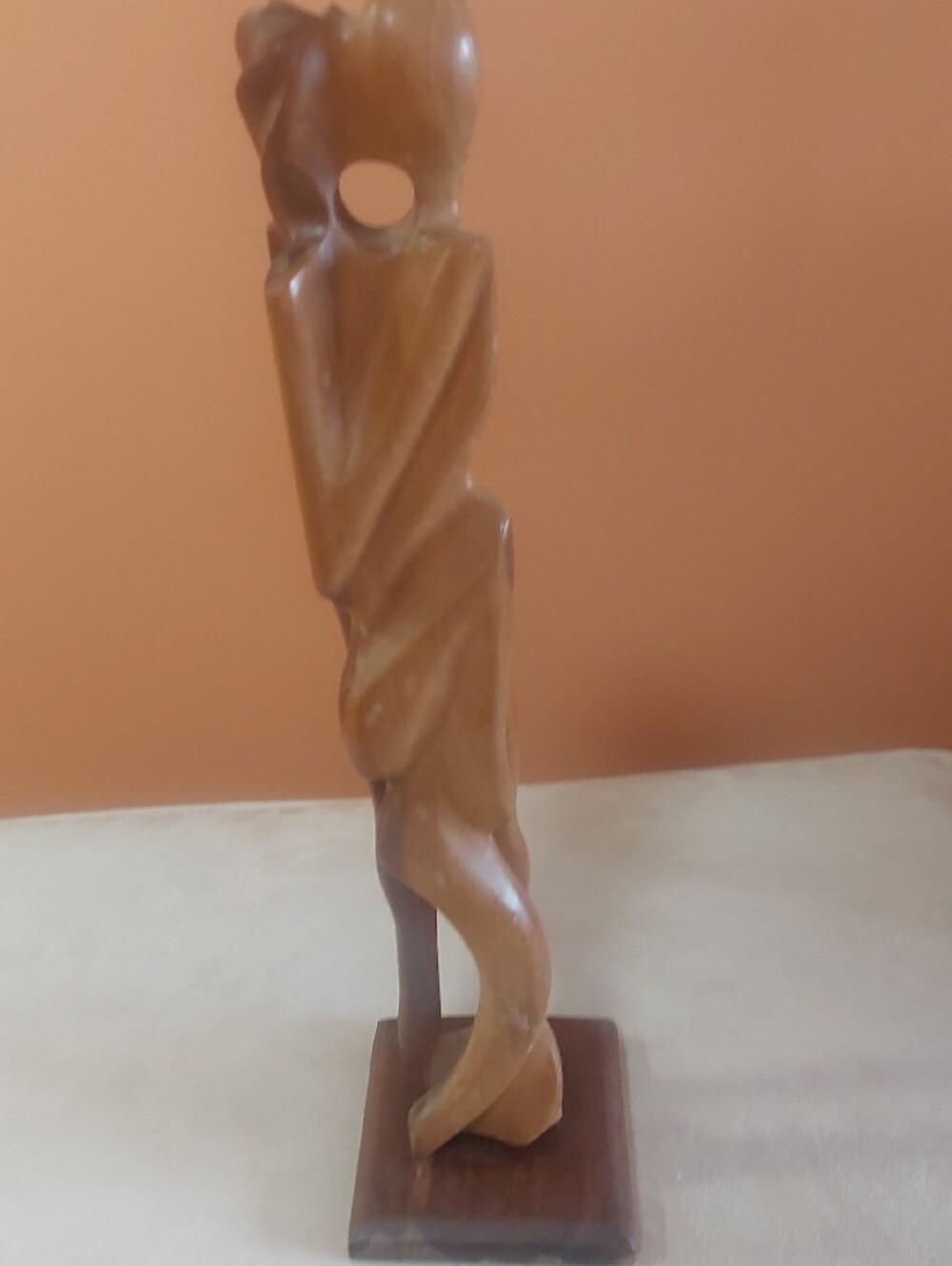 Handcrafted Brown Wooden Abstract Couple Sculpture - Home Art - Picture 3 of 12